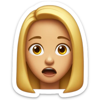 surprised girl with an angry look sticker