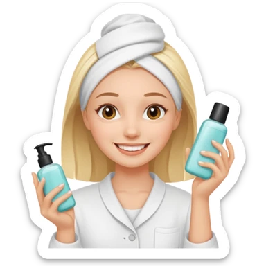 an emoji of a girl doing skincare sticker