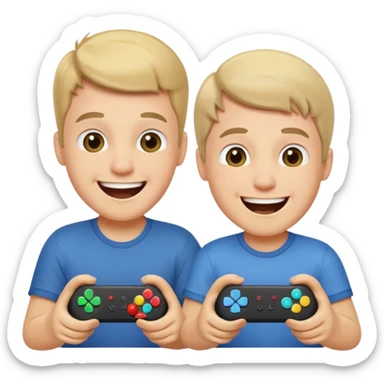 two brothers playings videogames

 sticker