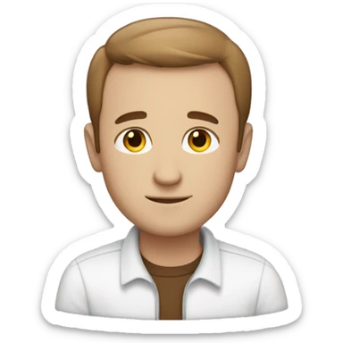 white man short brown hair slightly balding hugging planet earth sticker