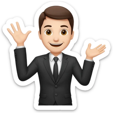 excited office boss sticker