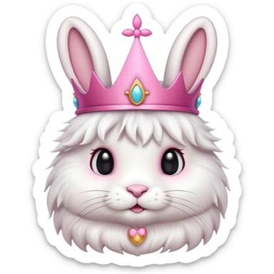 bunny with pink crown sticker