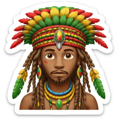 Rasta African warrior sticker