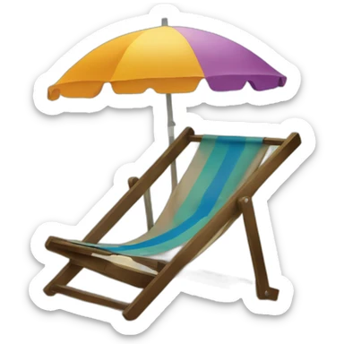 beach chair with umbrella sunset beer sticker