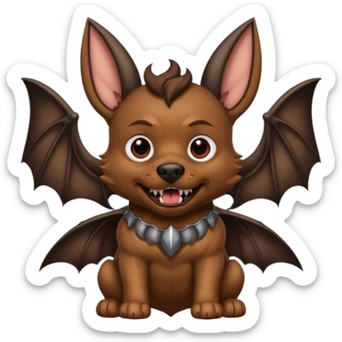 dog with horns and bat wings sticker