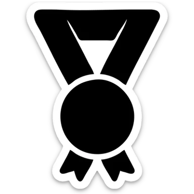 small silver award icon, metallic trophy or medal, simple and elegant sticker