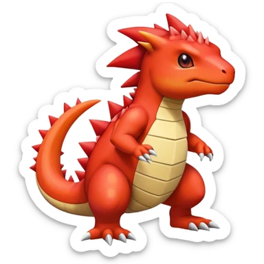 Cute Charmeleon-Guilmon-Tyrunt-hybrid (full body) sticker