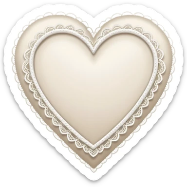 white heart with lace border sticker