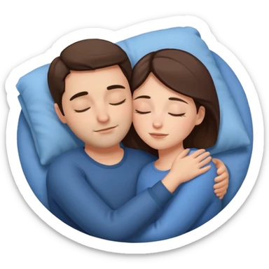 Deep hug on sleep of couples sticker