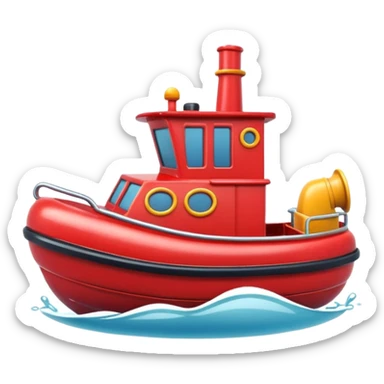 cute red tugboat sticker