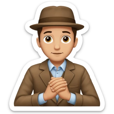 A Jewish guy with his hands together  sticker