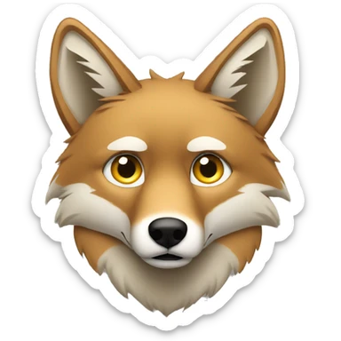 sad coyote sticker