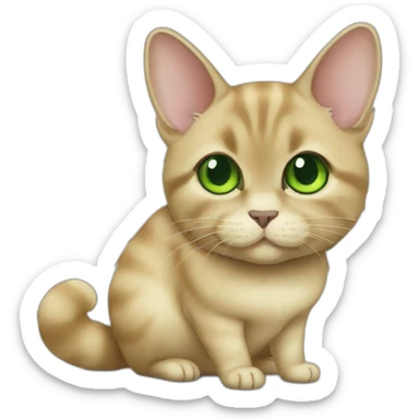 British chinchilla gold cat green eyes sticker