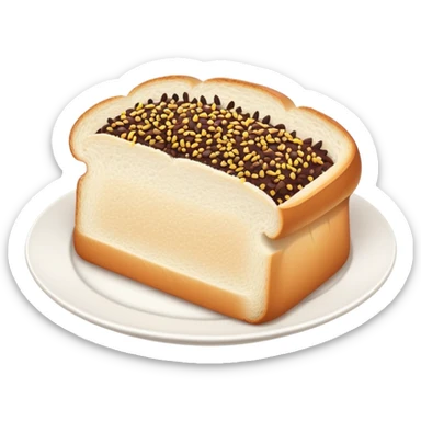 Slice of white bread on a white plate with chocolate sprinkles on top sticker