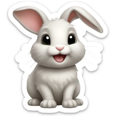 cute baby bunny with tongue sticking out  sticker