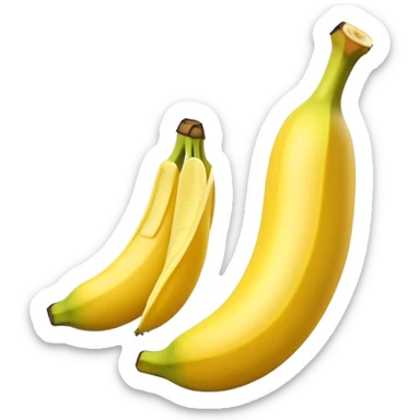 3D emoji of the letter 'L' shaped like a banana, with yellow peel texture, slight curve, and glossy emoji style. sticker