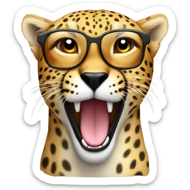 Cheetah with glass  sticker