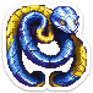 A stylish sticker featuring a snake in dark blue and dark purple tones for the Snakebite community. sticker
