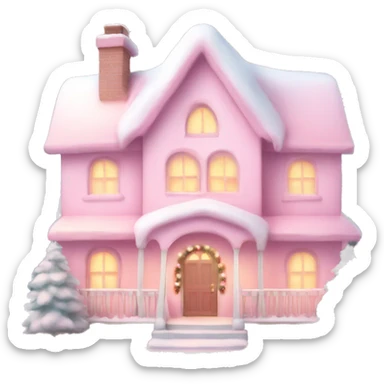 Christmas home pink pastel cute and full of gift sticker