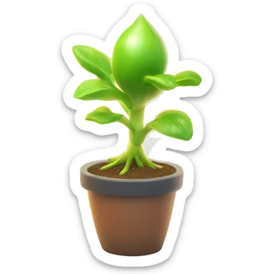 3d sprout with sun icon, mobile game, center, high detail, game asset 3d, isometric art, 3d octane render, 3d asset, lens flare sticker