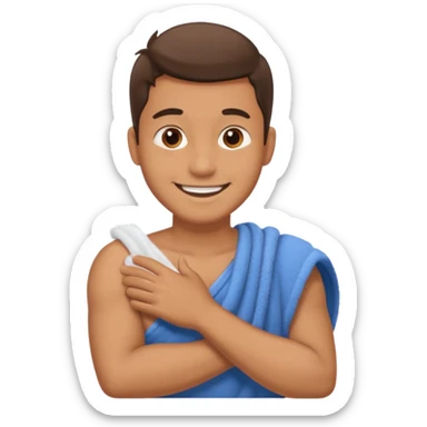 Emoji of a guy dusting off his shoulder with his hand sticker