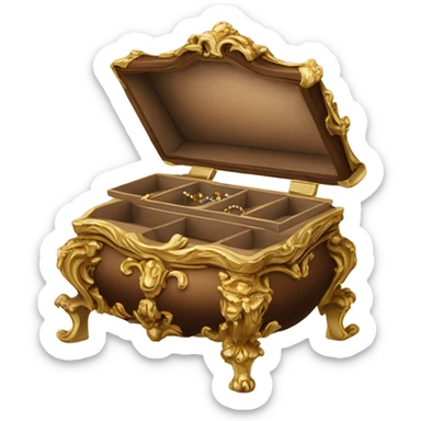 rococo brown jewelry box sticker