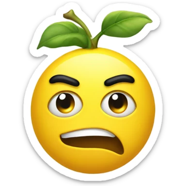 yellow emoji pulling a face raising one eyebrow  sticker