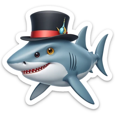 shark with tophat sticker