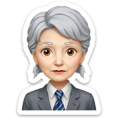 Very old women with Necktie.more smudges on face, different hair style. sticker