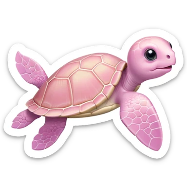 cute light pink baby turtle swimming with tiny flippers sticker