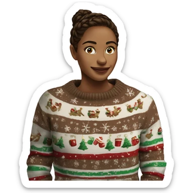 Sweater women coffee snow merry Christmas  sticker