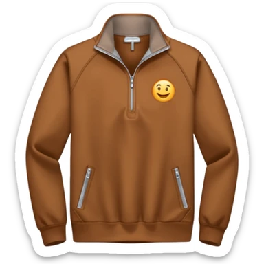 Half zip brown quarter zip sticker