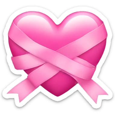 pink heart with ribbon sticker