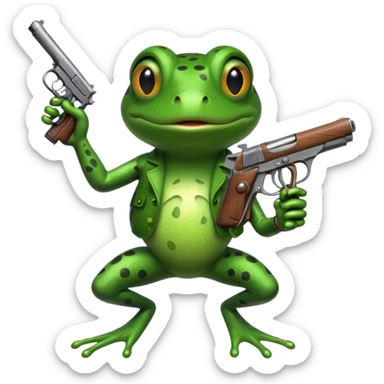 Rana con pistola sticker