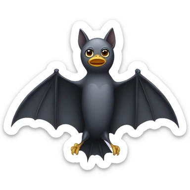 a bat with seagull wings sticker