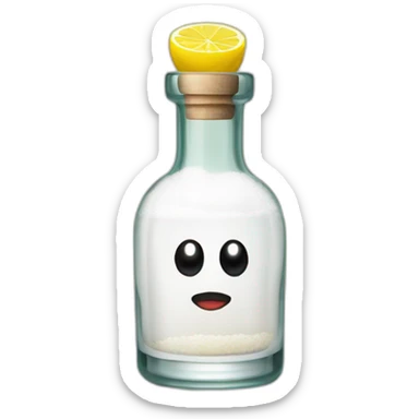 Tequila shot with salt and lemon  sticker