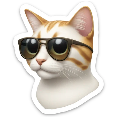 Cat with sunglasses sticker