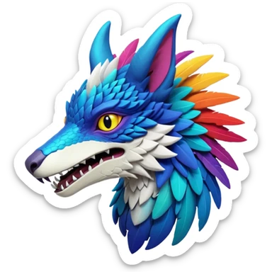 Epic complex detailed aesthetic-scenic-Fakémon-Trico-Sergal-Vernid-creature sticker