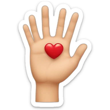 doing hand heart sticker
