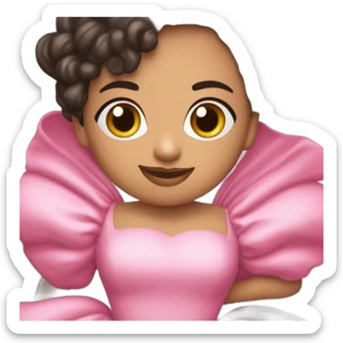 Gisel campos santos in a pink dress sticker