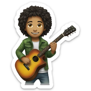 body Bob marley kid with guitar sticker
