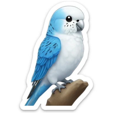 Budgie blue and white sticker
