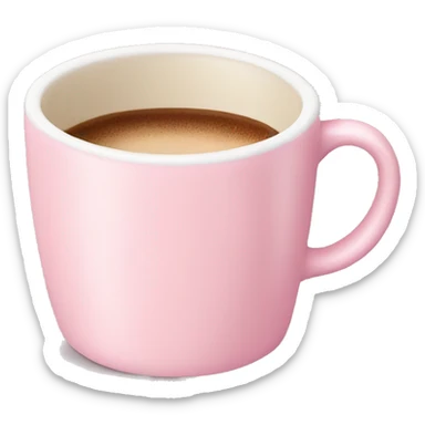 Pastel pink coffee cup sticker