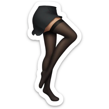 lady legs black stockings no shoes sticker