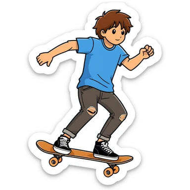 Cool Teen Wolf skateboarding sticker