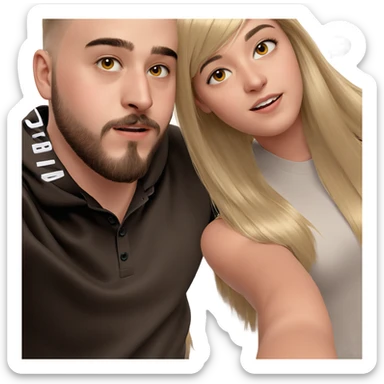 blonde boy and girl selfie sticker