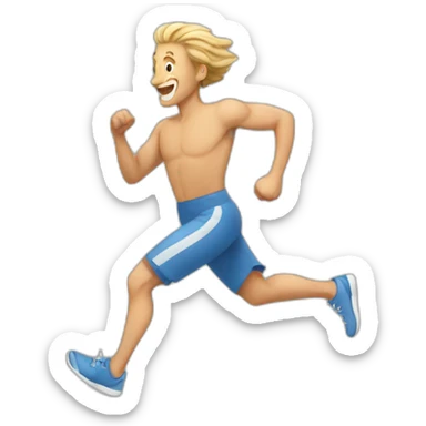 Running White man sticker