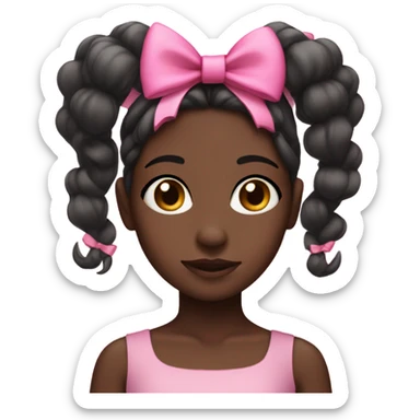A black girl with pink bows sticker