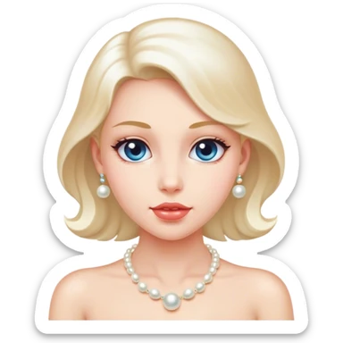 charismatic girl with pearl necklace sticker
