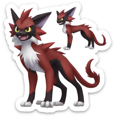 Noivern-Litten-Zorua-Zoroark-Nargacuga-Lycanroc-Torracat-Fakemon-hybrid sticker